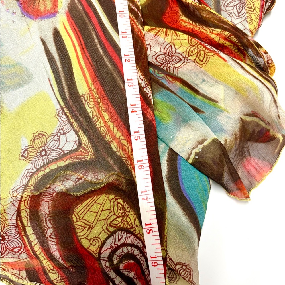 Rangoon 100%Silk Layered Skirt, One of a Kind Abstract Art Creation Da-Nang - Picture 12 of 17
